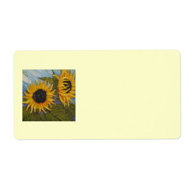 Etiqueta de envío de girasol amarillo de París (Frente)