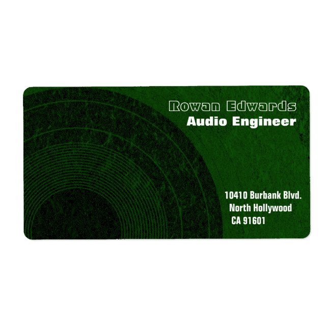 Etiqueta de envío de ingeniero de audio (Frente)