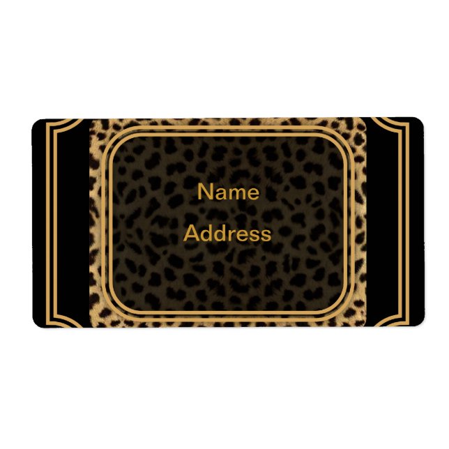 Etiqueta de envío de leopardo (Frente)