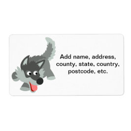 Etiqueta de envío de Lobo Personalizado curioso