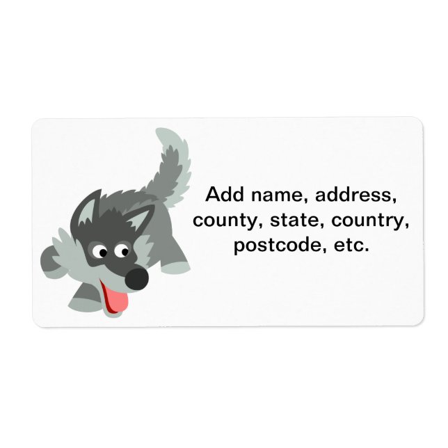 Etiqueta de envío de Lobo Personalizado curioso (Frente)