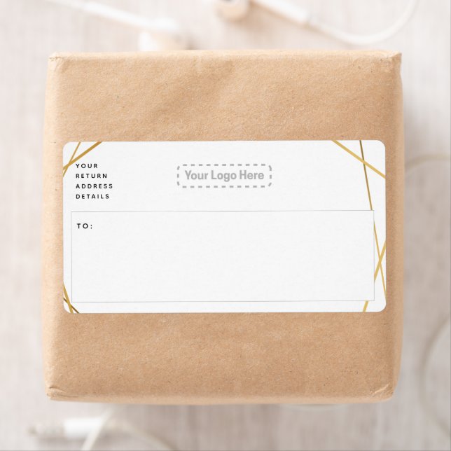 Etiqueta de envío de oro geométrico (In situ)