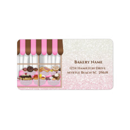 Etiqueta de envío de pasteles de la ventana de pan