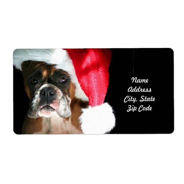 Etiqueta de envío de perro de boxeador de navidade (Frente)