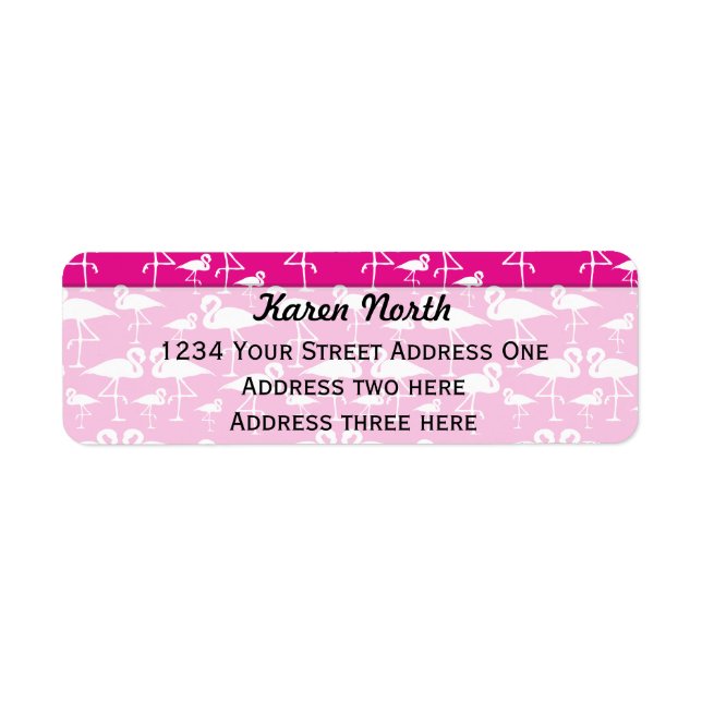 Etiqueta de envío de retorno de flamingo rosa (Frente)
