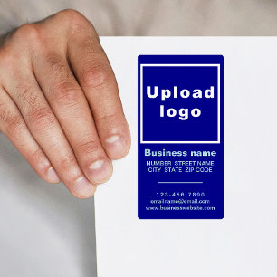 Etiqueta de Envío de Retrato Azul de Marca Comerci