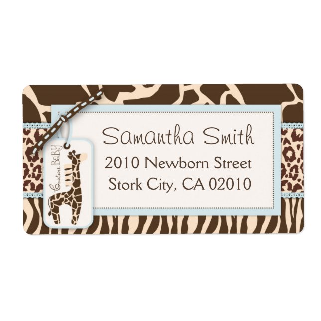 Etiqueta de envío de Safari Boy (Frente)