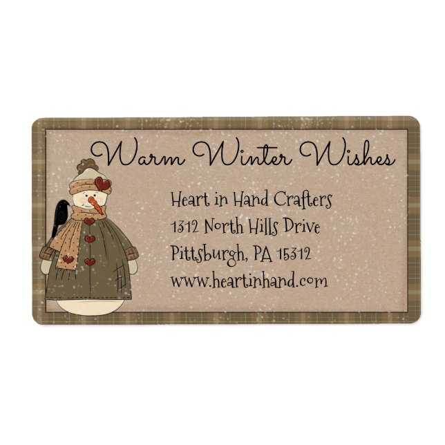 Etiqueta de envío/dirección de Snowman principal (Frente)