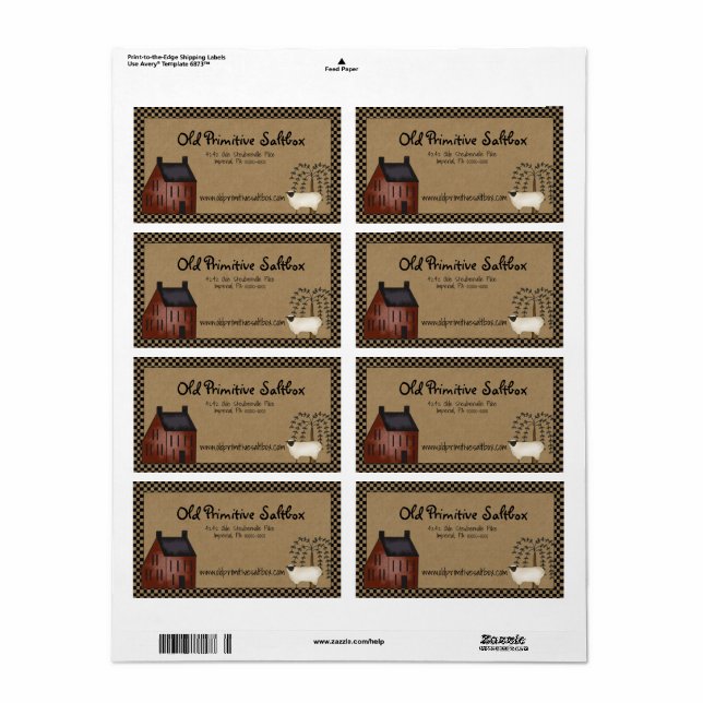 Etiqueta de envío editable de la caja de salazón r (Hoja Entera)
