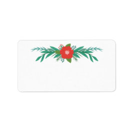 Etiqueta de envío en blanco floral de invierno de