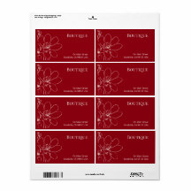 Etiqueta de envío floral roja rústica para pequeña