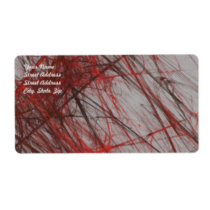 Etiqueta de envío fractal de resumen gris rojo