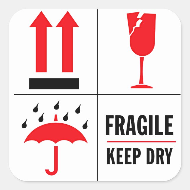 Etiqueta de envío frágil (Anverso)