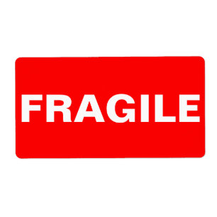 Etiqueta de Envío Frágil Roja