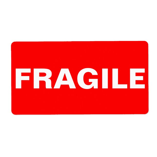 Etiqueta de Envío Frágil Roja (Frente)