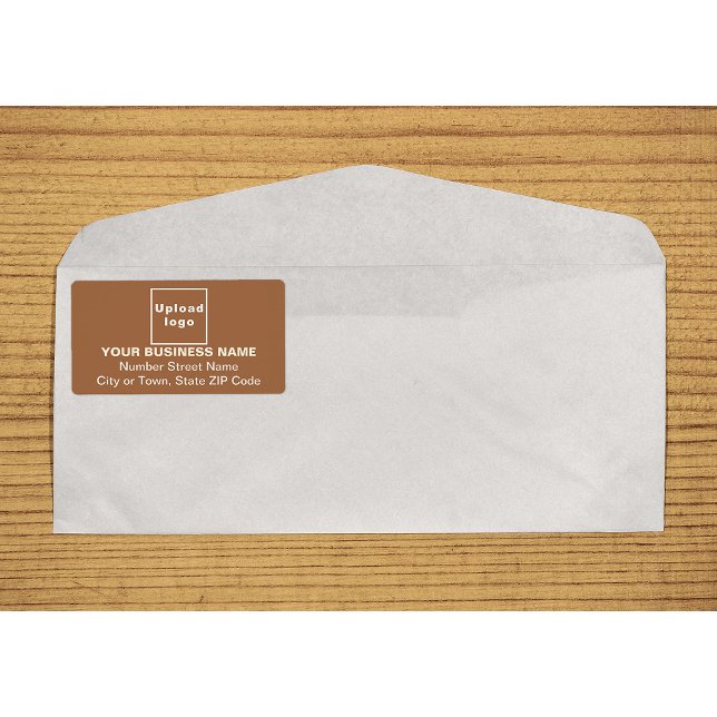 Etiqueta de Envío Marrón de Negocios Centrada (Center aligned business brown shipping label on envelope)