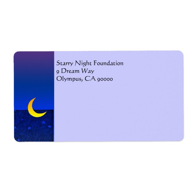 Etiqueta de envío personalizada Luna y Estrellas (Frente)