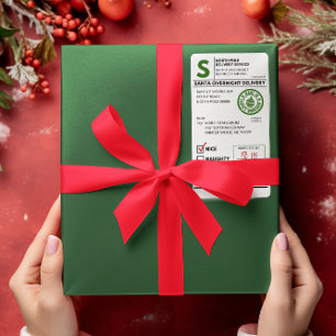 Etiqueta de envío realista de Santa Claus
