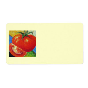 Etiqueta de envío roja del tomate