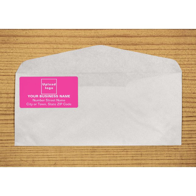 Etiqueta de Envío Rosa de Negocios Centrada (Center aligned business pink shipping label on envelope)