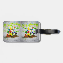 Etiqueta de equipaje "árboles de fantasía de la na