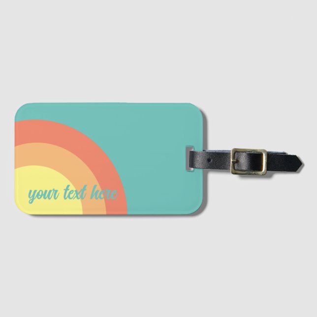 etiqueta de equipaje arcoiris blanco arcoiris azul (Anverso horizontal)