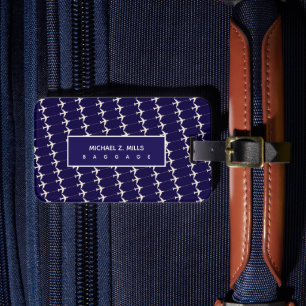 Etiqueta de equipaje azul de aviones para un pilot