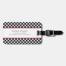 Etiqueta de equipaje azul rojo negro negro rojo cl