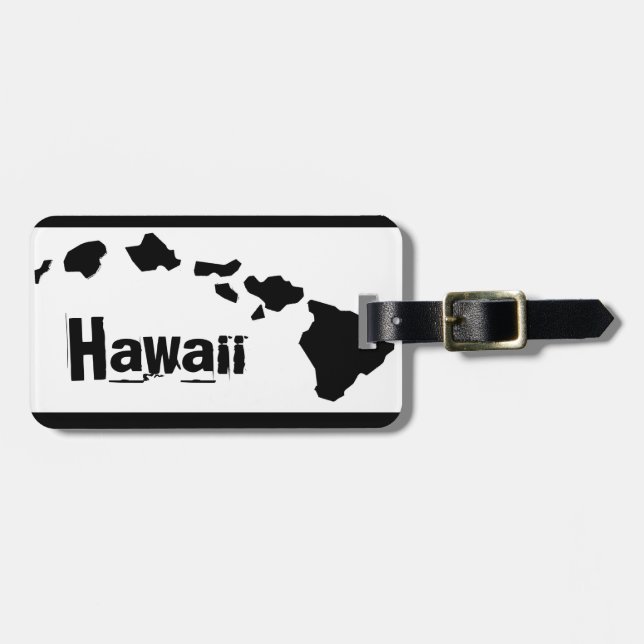 Etiqueta de equipaje blanco de personalizable negr (Frente Horizontal)