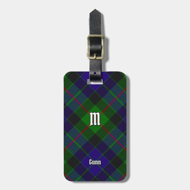 Etiqueta de equipaje Clan Gunn Tartan (Frente Vertical)