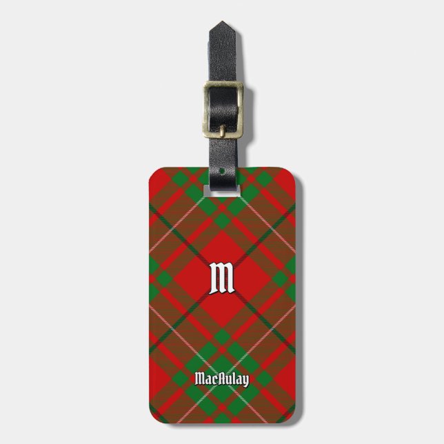 Etiqueta de equipaje Clan MacAulay Tartan (Frente Vertical)