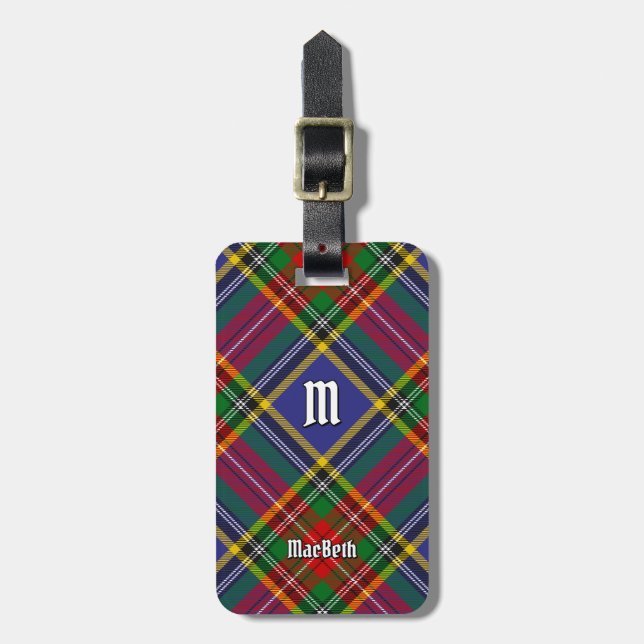Etiqueta de equipaje Clan MacBeth Tartan (Frente Vertical)