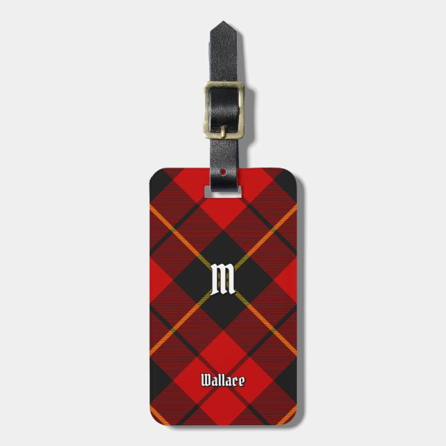 Etiqueta de equipaje Clan Wallace Tartan (Frente Vertical)