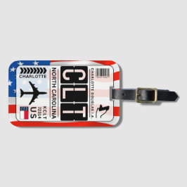 Etiqueta de equipaje CLT de Carolina del Norte