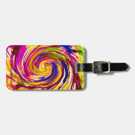 Etiqueta de equipaje colorida