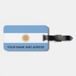 Etiqueta de equipaje con bandera de Argentina