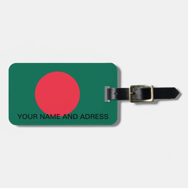 Etiqueta de equipaje con bandera de Bangladesh (Frente Horizontal)