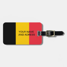 Etiqueta de equipaje con bandera de Bélgica