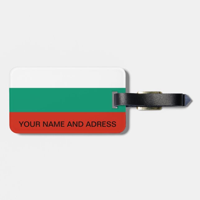Etiqueta de equipaje con bandera de Bulgaria (Atrás Horizontal)