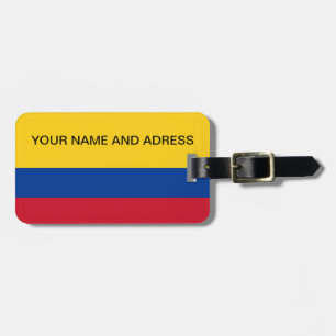 Etiqueta de equipaje con bandera de Colombia