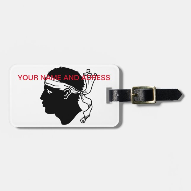 Etiqueta de equipaje con bandera de Córcega (Frente Horizontal)