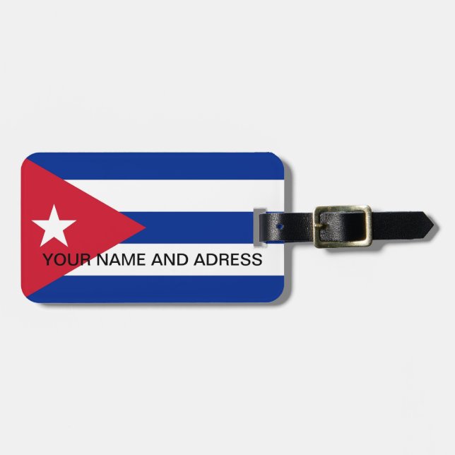 Etiqueta de equipaje con bandera de Cuba (Frente Horizontal)