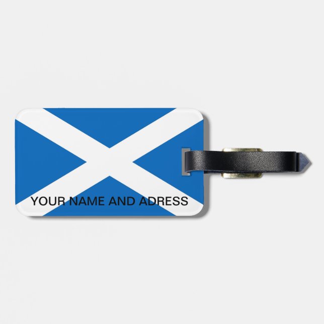 Etiqueta de equipaje con bandera de Escocia (Atrás Horizontal)