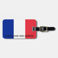 Etiqueta de equipaje con bandera de Francia