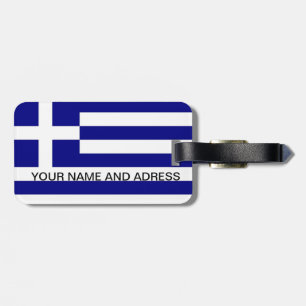 Etiqueta de equipaje con bandera de Grecia