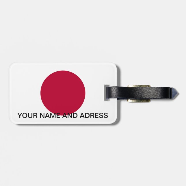 Etiqueta de equipaje con bandera de Japón (Atrás Horizontal)