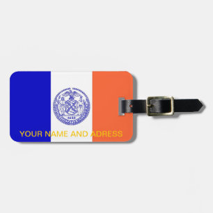 Etiqueta de equipaje con bandera de Nueva York, Es