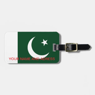 Etiqueta de equipaje con bandera de Pakistán