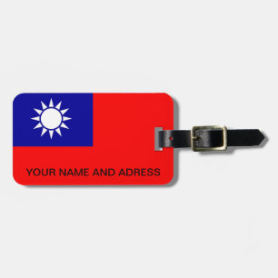 Etiqueta de equipaje con bandera de Taiwán