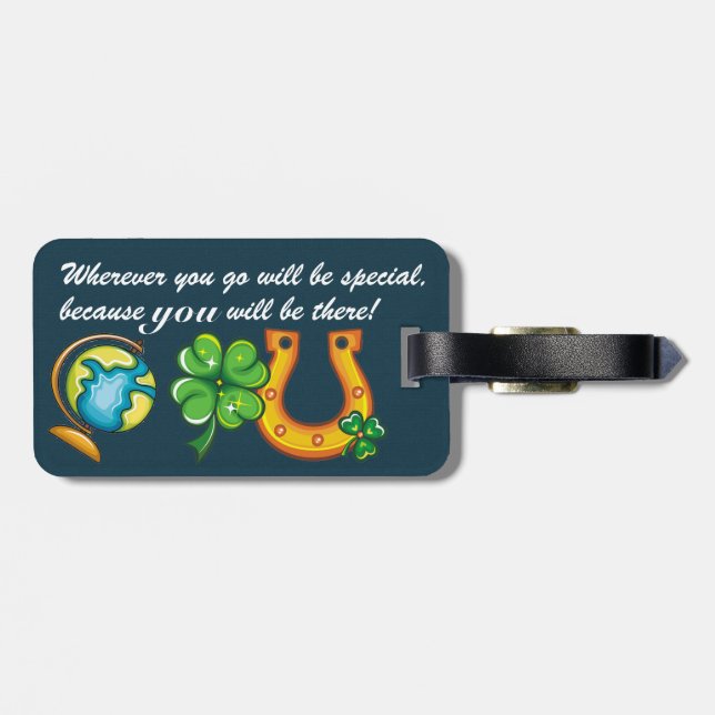 Etiqueta de equipaje con cita - Ver atrás (Atrás Horizontal)